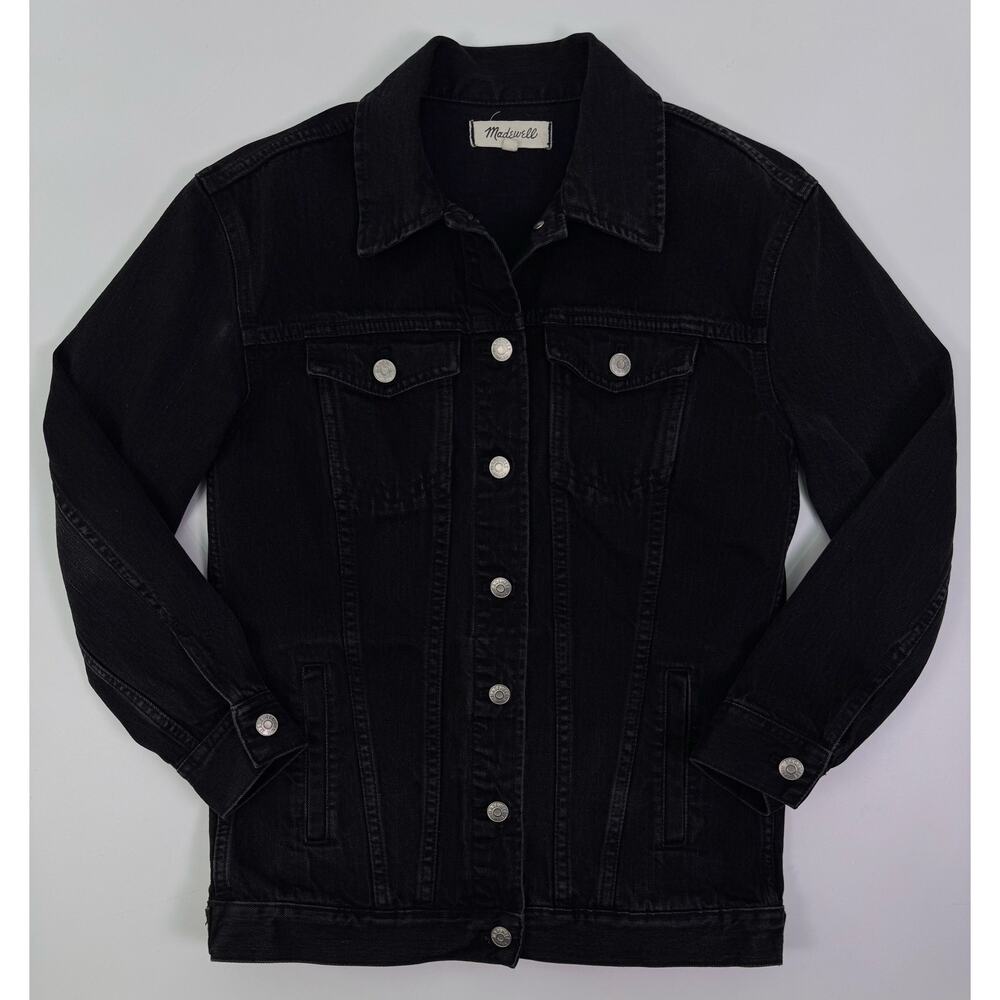 Madewell Black Denim Trucker Jacket Women’s XXS Classic Fit - Picture 4 of 8